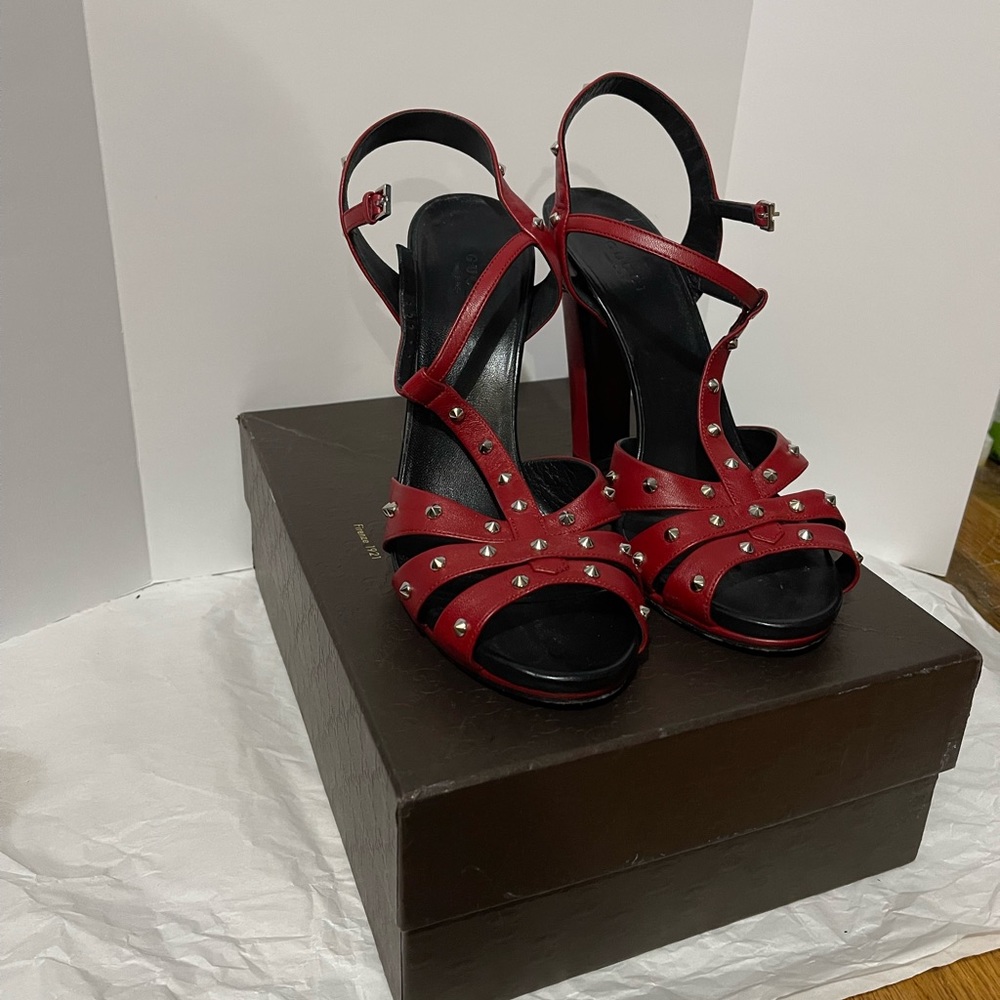 Gucci Red Studded Shoes